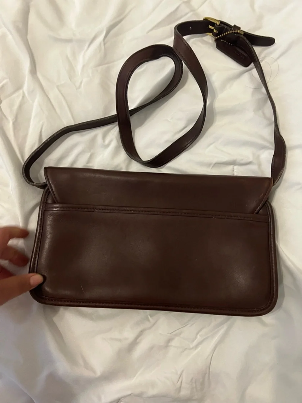 Coach Men’s Dark Brown Leather Messenger Crossbody